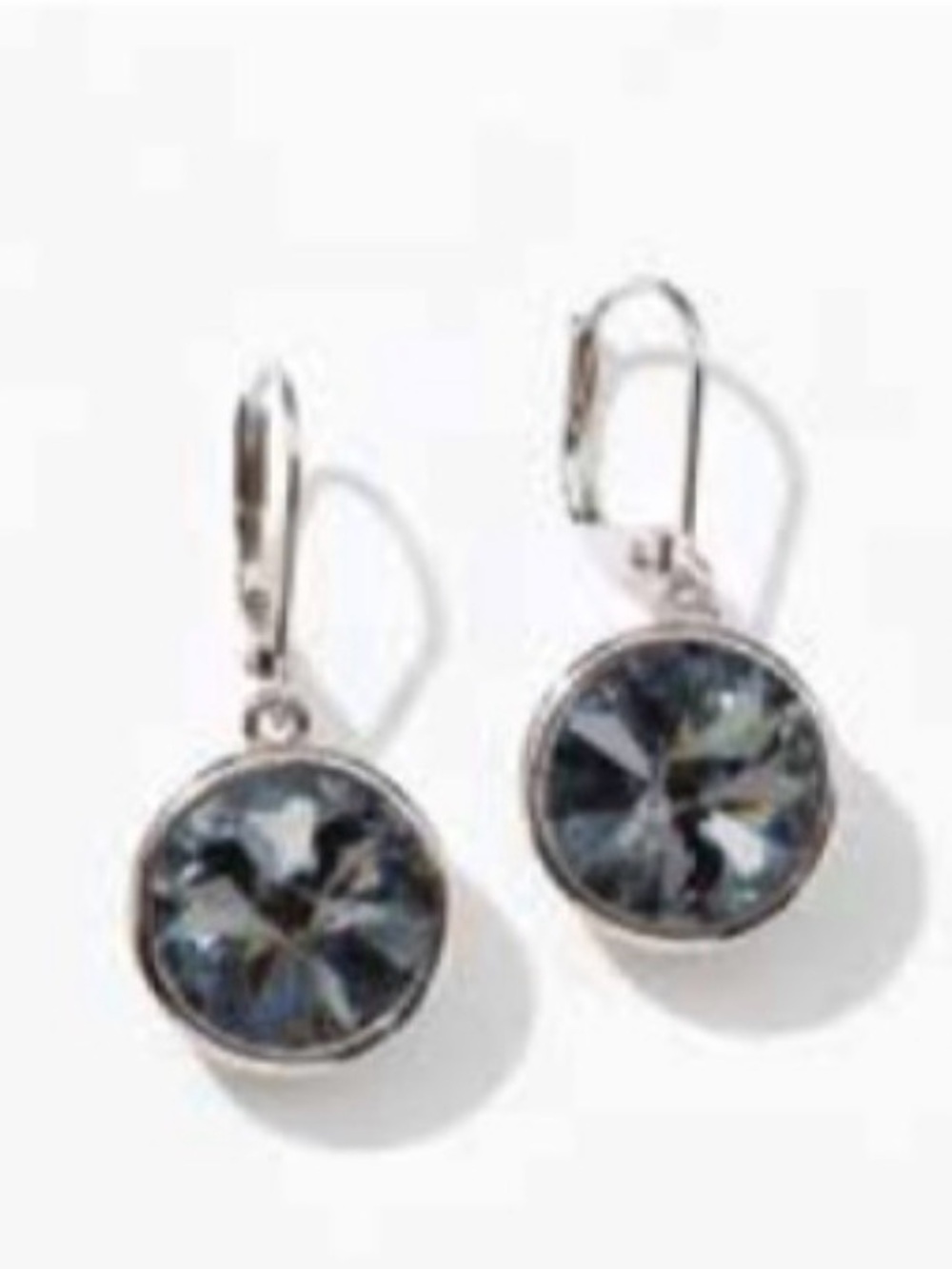 NWT Touchstone Crystal “Lulu Earrings, Silver Night”; Retired